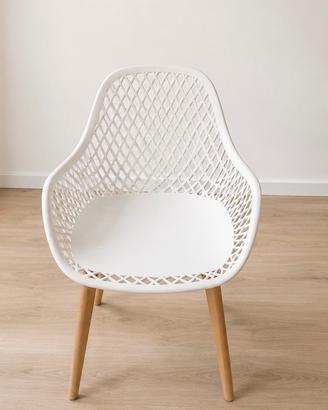 Set 4 sedie Baroni Homd bianche cone gambe legno