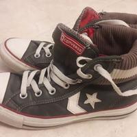 Converse originali in pelle color verde militare