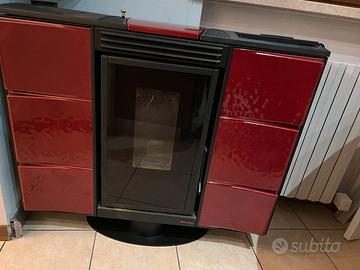 Stufa a pellet Nordica Elisir maioliche Bordeaux