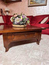 Tavolino da salotto legno massello con cassetto