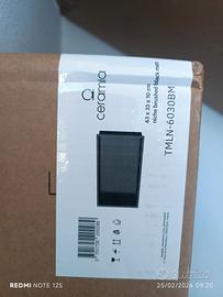 nicchia porta oggetti in acciaio nero bagno