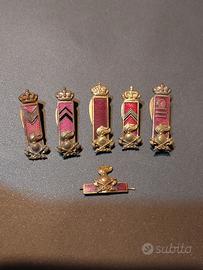 6 Distintivi da bavero Regio Esercito 