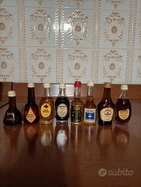 8 Bottigliette liquori mini bottiglie anni 70