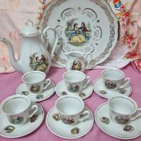 servizio da caffè vintage con vassoio in limoges