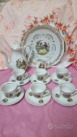servizio da caffè vintage con vassoio in limoges