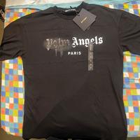 T-Shirt Palm Angels con vernice nera