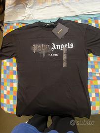 T-Shirt Palm Angels con vernice nera