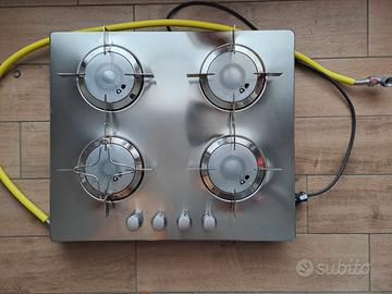 Piano cottura inox gas 4 fuochi Candy 595x510mm