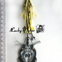 Coppia di Gufi zebra Intrecci di corda a macrame