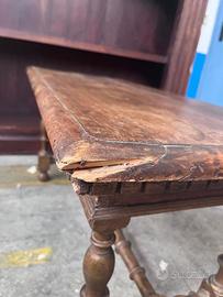 Tavolo Basso in Legno Massello Gambe Tornite