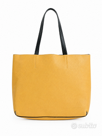 Borsa tote Calvin Klein gialla con manici neri