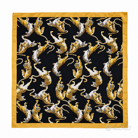 Foulard in seta di Como con stampa tigri