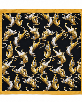 Foulard in seta di Como con stampa tigri