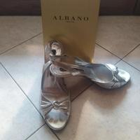 Sandali in Raso Argentato Albano