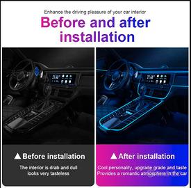 Striscia LED RGB o Ice Blue cruscotto auto