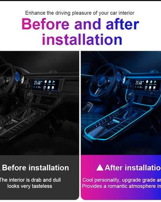 Striscia LED RGB o Ice Blue cruscotto auto