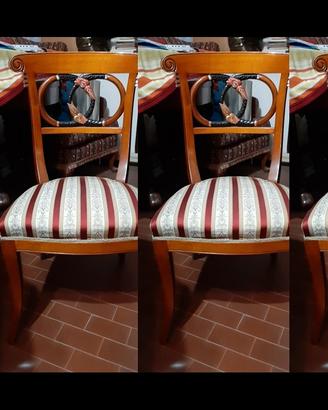 4 sedie biedermeier art deco' in legno di noce