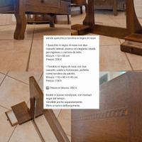 Specchio e tavolino in legno di noce 