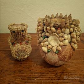 due vasi in conchiglie vintage anni '50-60