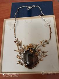 collana artigianale argento 925 gemme preziose
