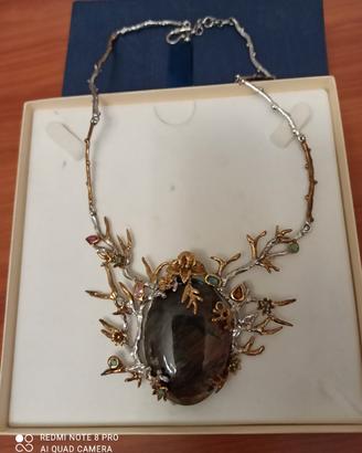 collana artigianale argento 925 gemme preziose