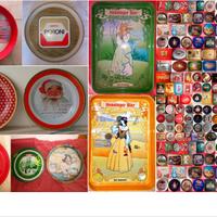 Vassoi vari in latta smaltata vintage, e altro