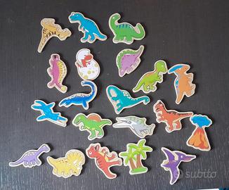 20 Dinosauri Magnetici Dal Negro Gioco Legno Box