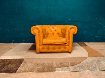 Poltrona Chester Chesterfield cuoio inglese club 