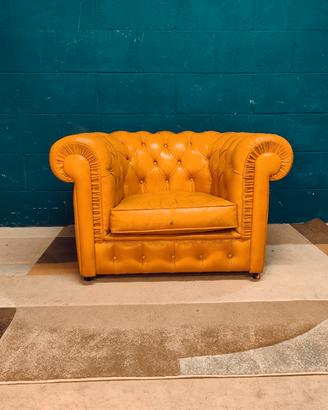 Poltrona Chester Chesterfield cuoio inglese club 