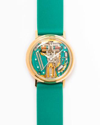 Cinturino orologio, 18mm, silicone, verde