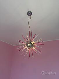 Lampadario stile Sputnik violetto - cromato