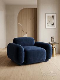 Poltrona Design "Love Seat" NV Gallery velluto blu