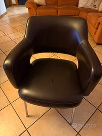 Poltrona in pelle ardesia