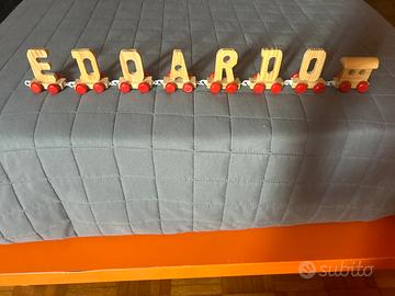 scritta «edoardo» trenino