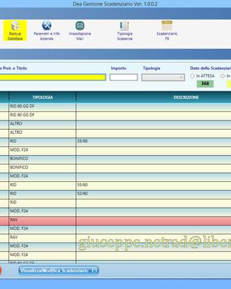 Software gestionale scadenzario (aziendale, uffici