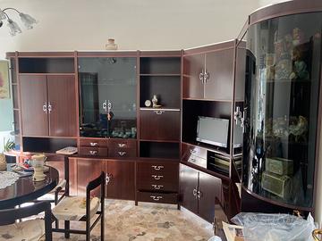 Mobile soggiorno ad angolo in legno componibile