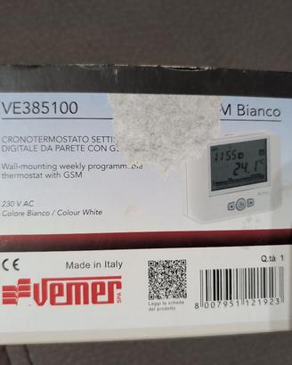 VEMER Cronotermostato da parete bianco MITHOS GSM