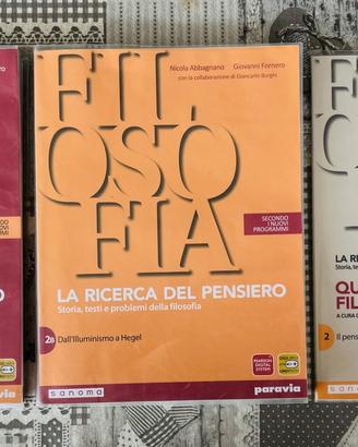 Libri filosofia Abbagnano Fornero 2A, 2B+quaderno