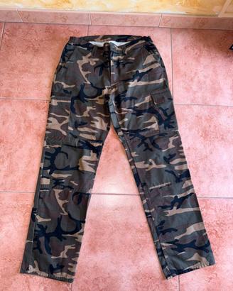 Pantaloni mimetici cargo solognac500 verdi