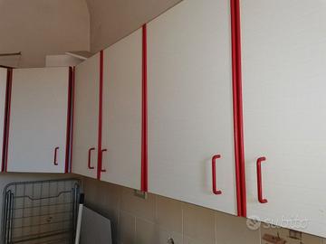 Pensili cucina - bianchi con bordo rosso