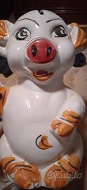 salvadanaio in porcellana anni 90 alto 30 cm circa
