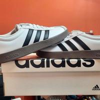 ADIDAS VL BASE BIANCO NERO IN PELLE DA UOMO