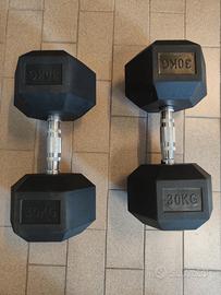 manubri esagonali 30 kg Blue gym