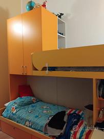 Cameretta a Ponte Completa con 2 Letti + Scrivania
