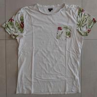 T-Shirt bianca fiori OVS taglia XL