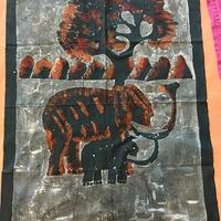 Quadro batik Africa con elefanti