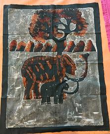 Quadro batik Africa con elefanti