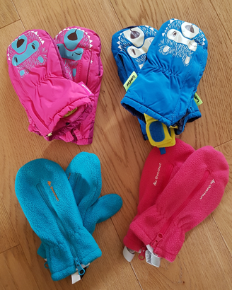 Guanti neve e pile bambino e bambina 3-4 anni