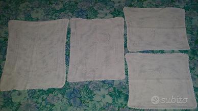 Copricuscini in cotone all'uncinetto