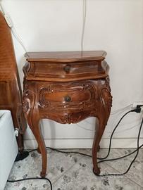Comodino stile Barocchetto in legno. Anni '50/'60